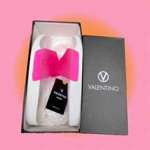 valentino iride pink/ white jelly slides